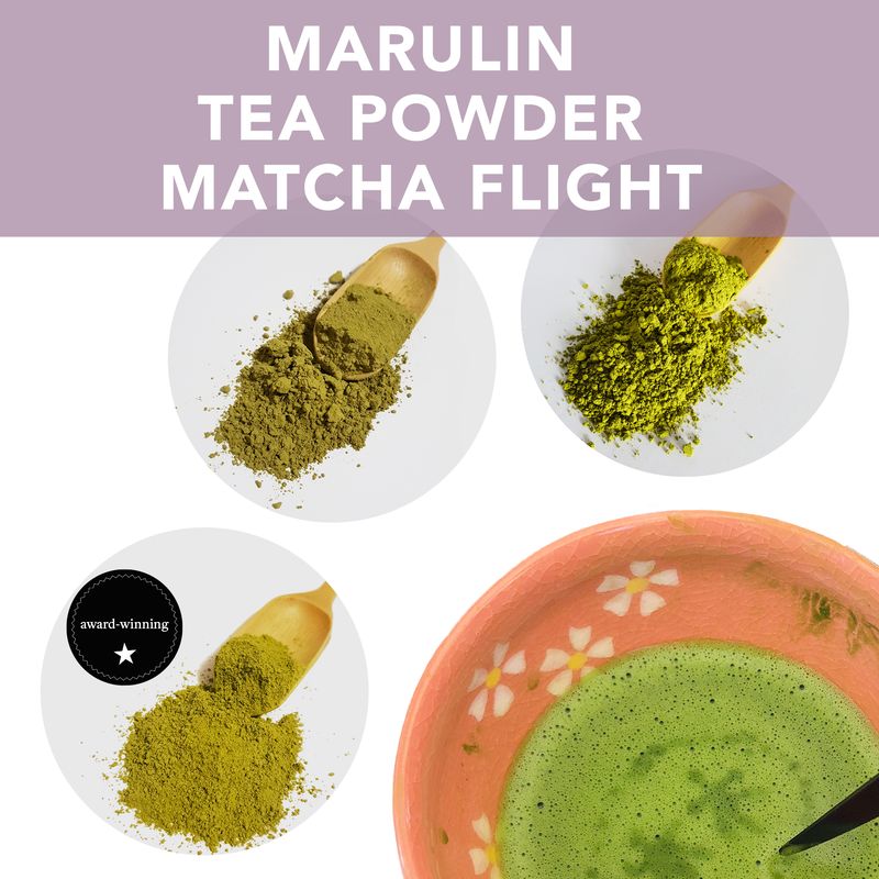 Marulin Tea Powder Matcha Flight:  3-Pack Collection